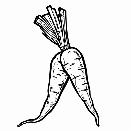 Silhouette of a carrot, perfect for easy coloring
