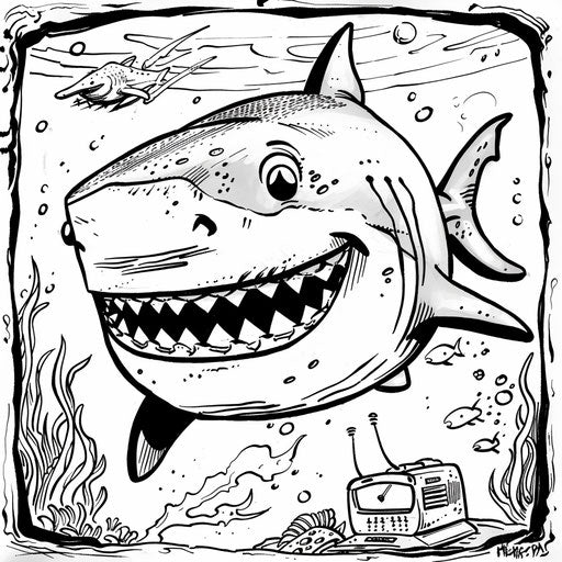 A shark in a funny underwater news broadcast