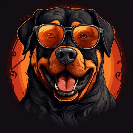Original orange and black rottweiler logo, expressive design