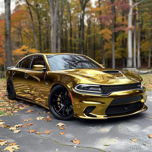 Golden Dodge Charger Hellcat