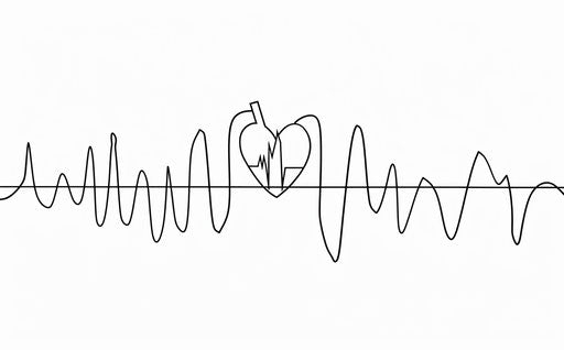 ECG heart beat, simple doodle clip art, vector graphics
