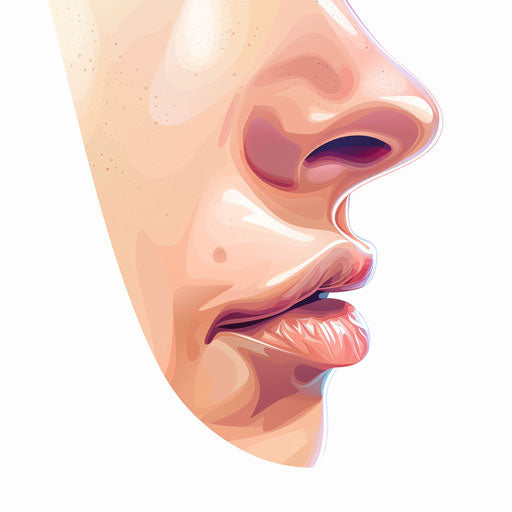 Realistic illustration of a nose on flat white background
