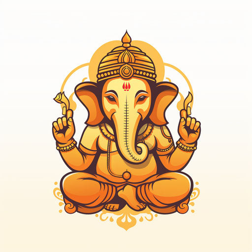 Minimalist style clipart of vinayagar, on white background