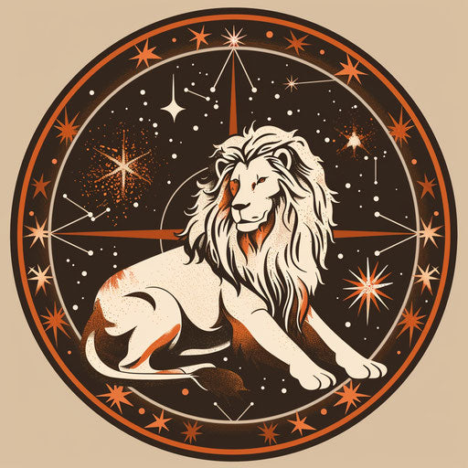 Retro sketch of Leo constellation in clipart style
