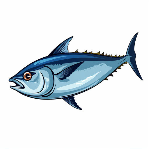 Minimalist style tuna clipart, on a white background