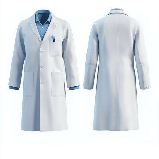 3D Lab Coats on flat white background, isolated clipart