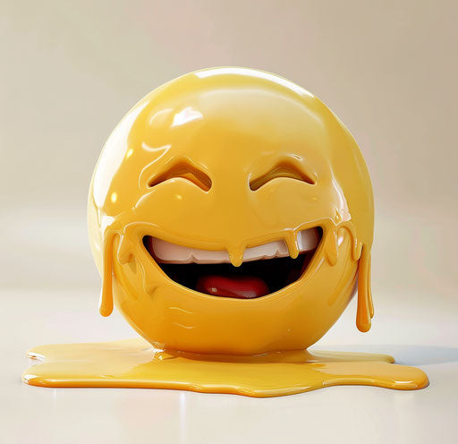 Laughing emoji isolated on white background with dripping tears