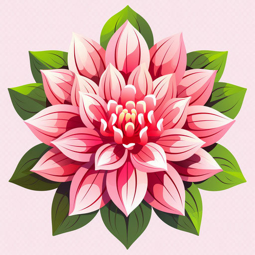 Pink lotus chibi flower clipart vector, traditional Japanese artistic techniques