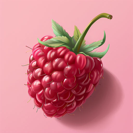 Photo realistic raspberry on random flat background – IMAGELLA