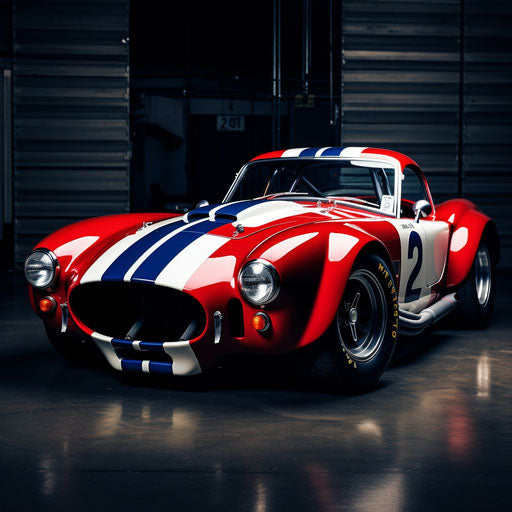 Racing car with racing stripes