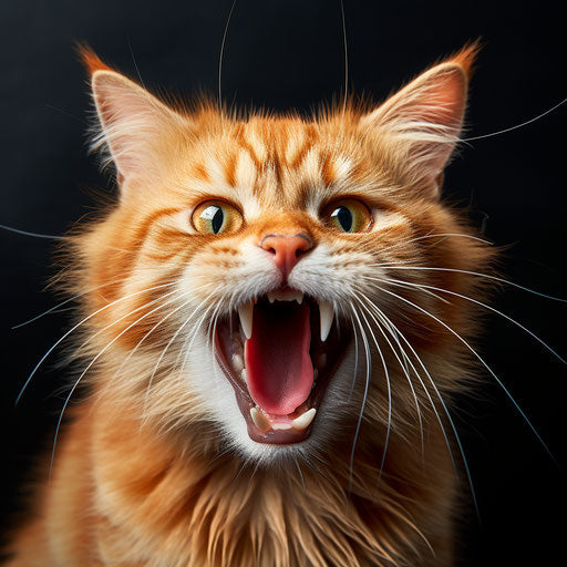 ginger cat meowing