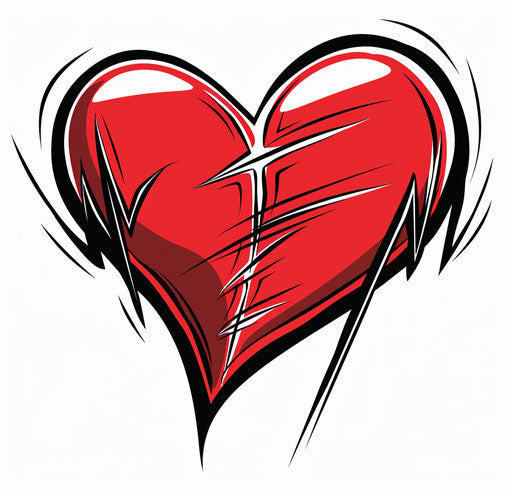 Simple cartoon heart beat line, artistic design