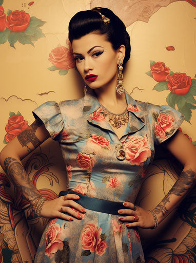 Pin-up women in Mexican dress