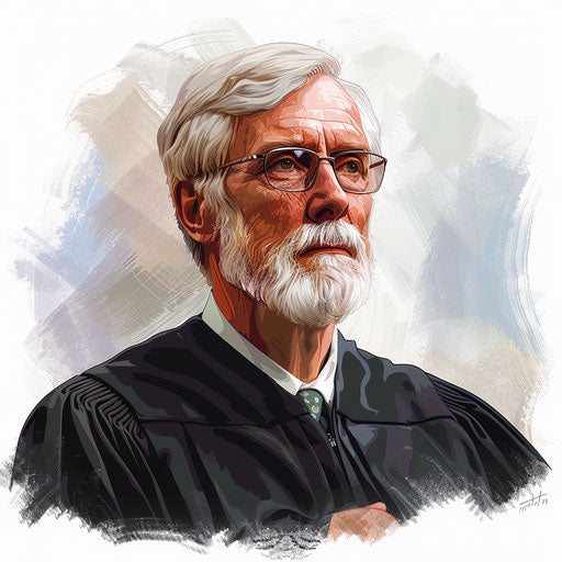 Realistic judge clipart on flat white background