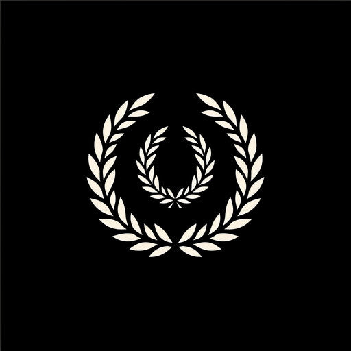 Elegant and smart logo with laurel wreath design on black background