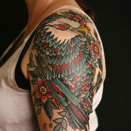 Stylish tattoos for men with classic eagle on arm