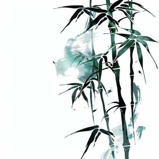 Japanese bamboo tattoo on white background