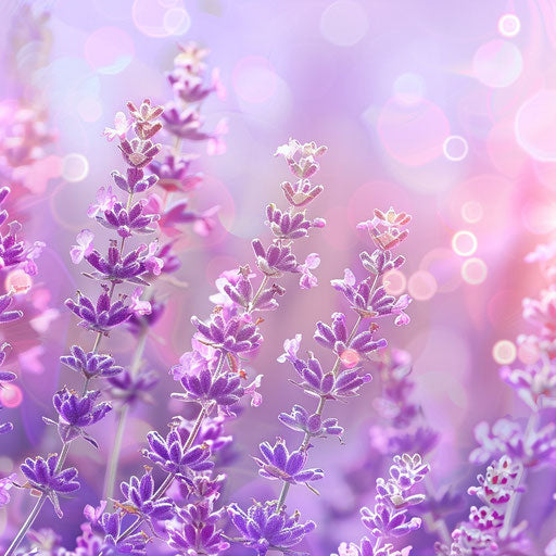 Flat background in soft lavender, thirsty clipart with a photo realistic touch, highlighted by a shimmering gloss and precise details