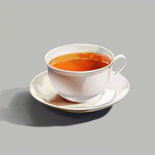 Realistic tea on flat slate grey background