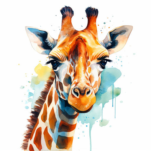 Giraffe illustration in the style of oil painting