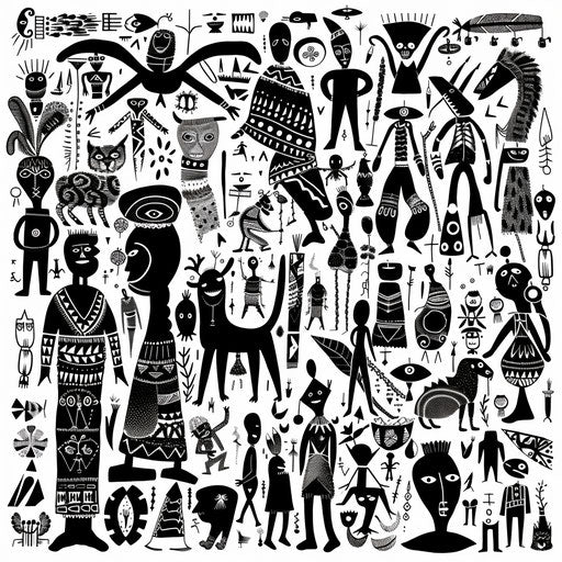 African tattoo: folklore tale in figures and symbols