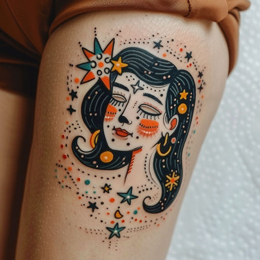 Freckle tattoos with sailor designs