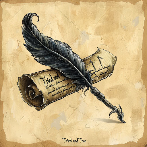 Quill writing on a scroll