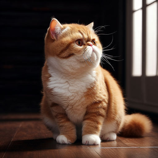 Exotic shorthair cat sideview