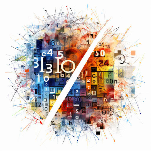 Math clipart in the style of Chiaroscuro Art, on a white background