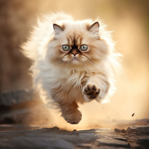 Himalayan cat on the run