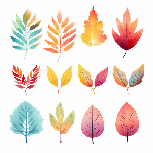 Autumn leaves in the style of Pastel Colors Art