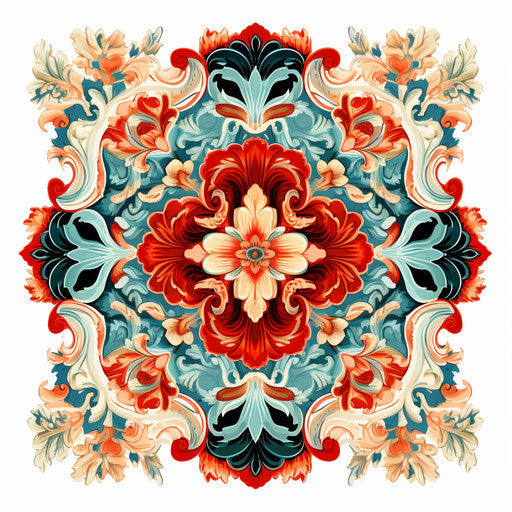 Carpet in Oil painting style on white background