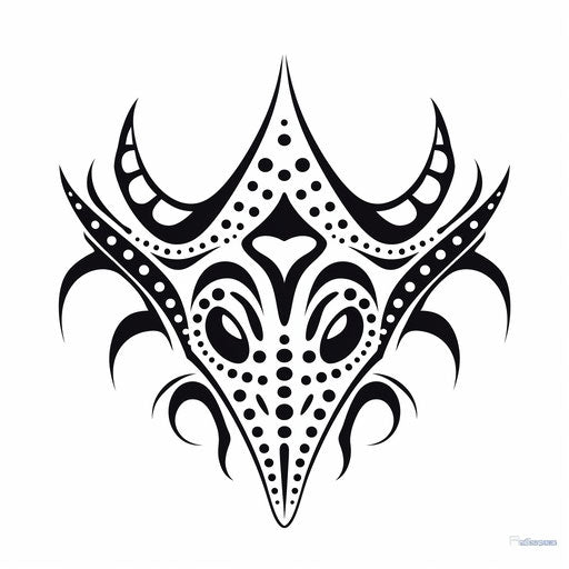 White spotted stingray tribal tattoo vector design