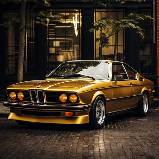 Classic BMW car in gold
