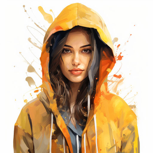 Hoodie clipart in the style of Oil painting, on a white background