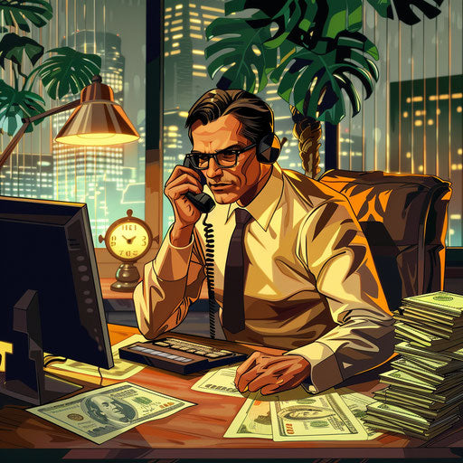 Broker conducting phone transactions