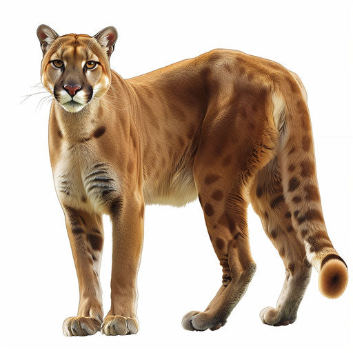 Realistic cougar clipart on flat white background