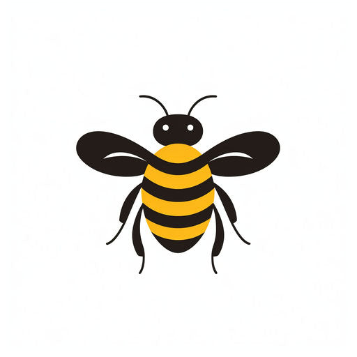 Minimalist bumblebee illustration on white background
