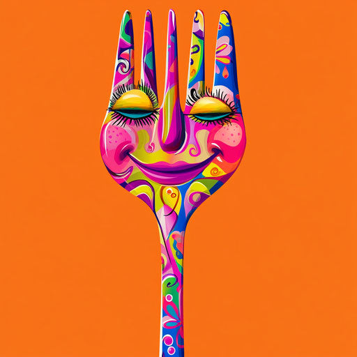 High-Quality Fork Caricature Clipart for Dynamic Content