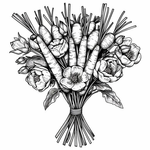 A carrot bouquet arranged like flowers