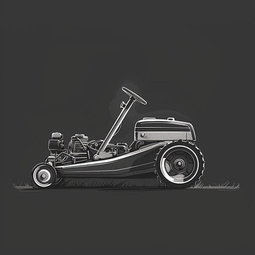 lawn mower clip art rendered in a realistic style