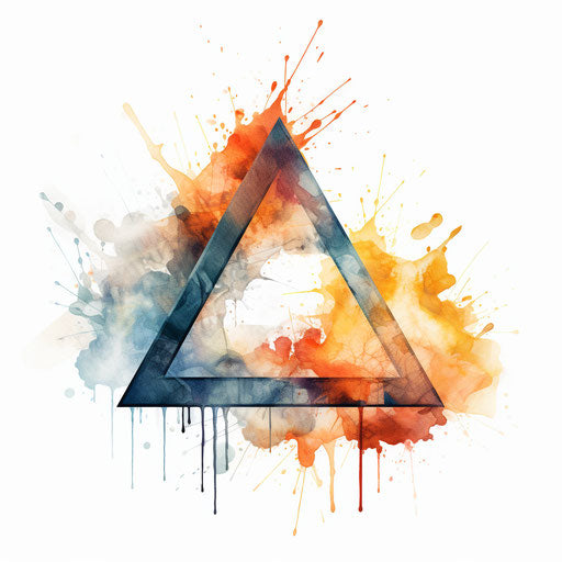 Triangle clipart in the style of Oil painting, on a white background