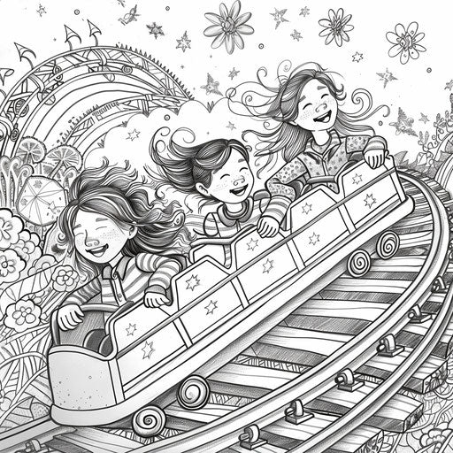 Best friends on a thrilling roller coaster ride