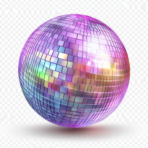 3D disco ball on flat white background