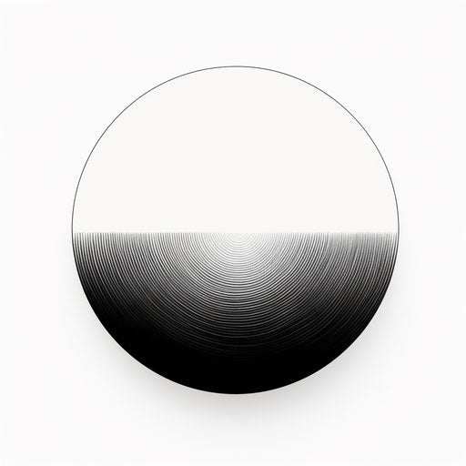 Minimalist style circle clipart, on white background