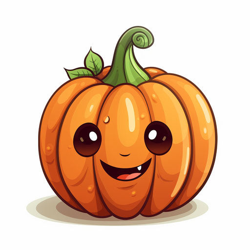 Adorable pumpkin illustration in the style of Chiaroscuro Art, on white background