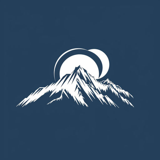 Mountain range logo conveys stability and adventure