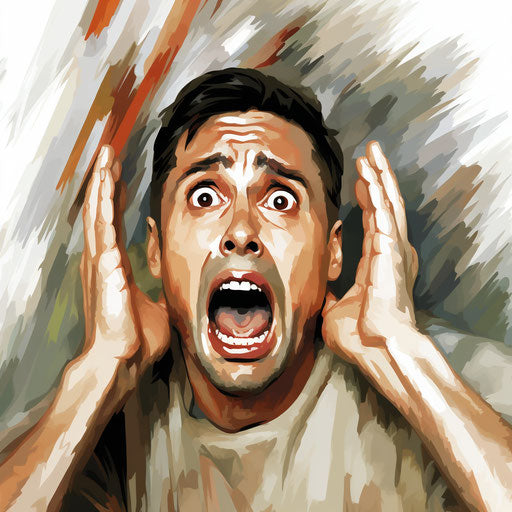 Scared clipart in the style of Impressionistic Art, on a white background