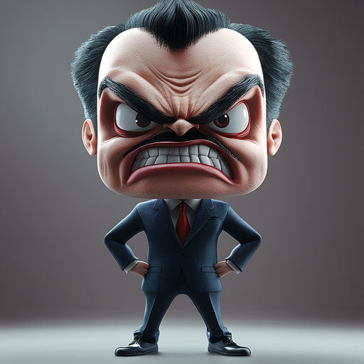 Humorous caricature of a suit with human characteristics