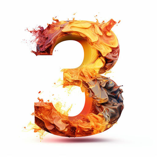 Number 3 in the style of Oil painting